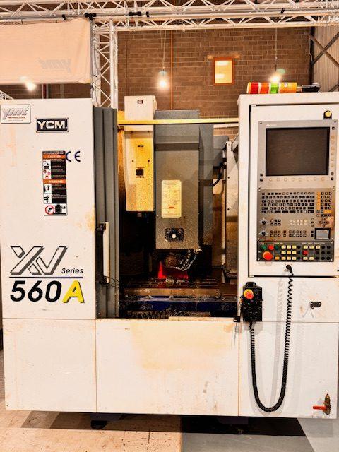 YCM XV560A CNC vertical machining centre showing XV Series branding and side profile